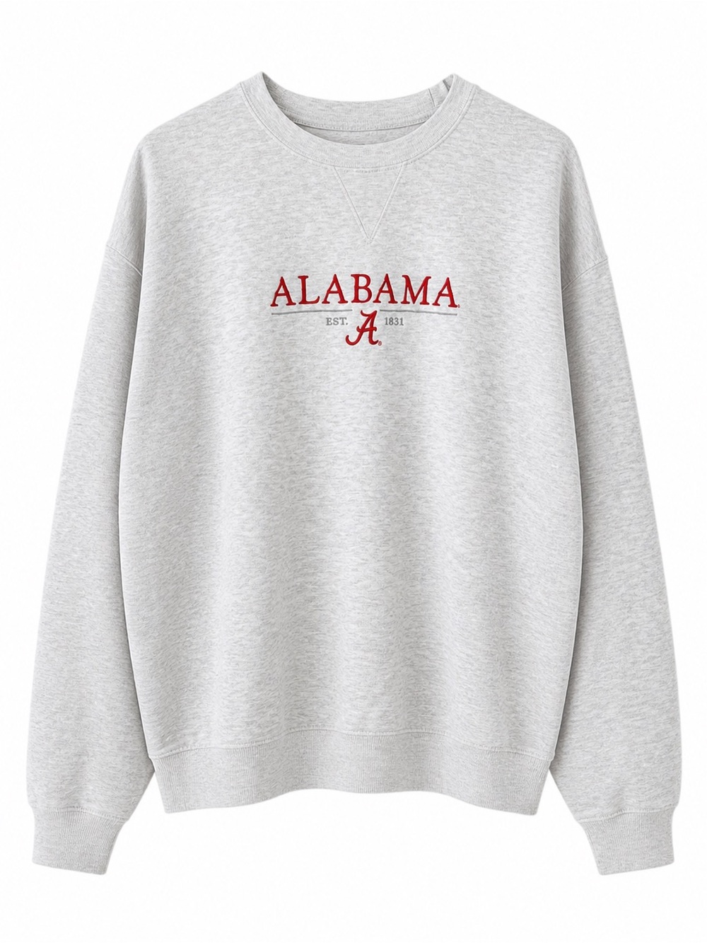 Alabama Crimson Tide Crewneck Sweatshirt Big Cotton Gray Pullover Size L